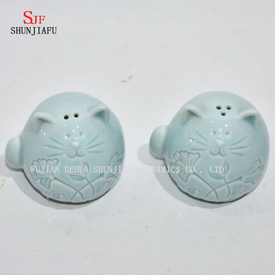 Bougeoirs en céramique de forme de chat / salière et poivrière / cadeau