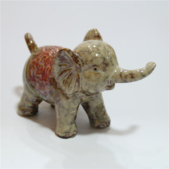 Ameublement de décoration de bureau à domicile d'éléphant animal en céramique