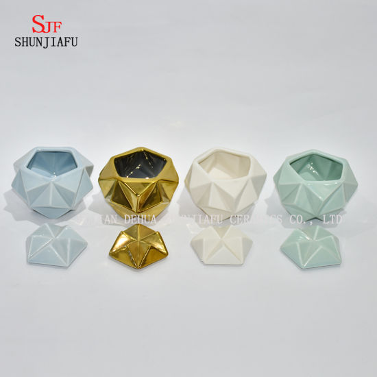 Boîte à bijoux 4 couleurs / polygone / céramique
