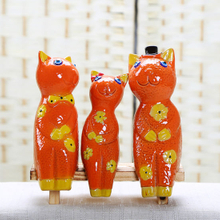 Artisanat en céramique de décoration de porcelaine d'ornement animal Decal Kitty