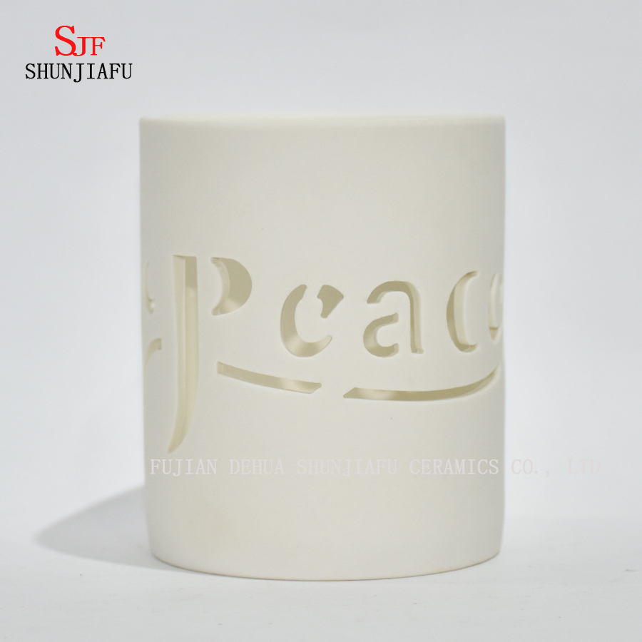 Photophore en c&eacute;ramique bougeoir bougeoir pour bougies chauffe-plat sculpt&eacute; &agrave; la machine / a