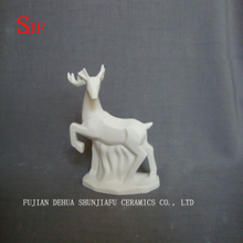 Décoration en céramique blanche animaux Figurine petits cerfs Milu sculptures en porcelaine rennes artisanat noël