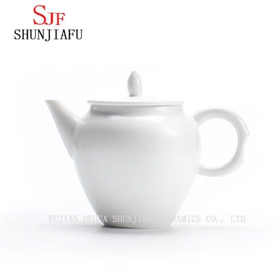 Théière en céramique classique blanche 6 tasses pour la décoration