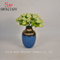 Petit vase à fleurs en céramique de style haut de gamme pour la décoration de la maison (bleu)