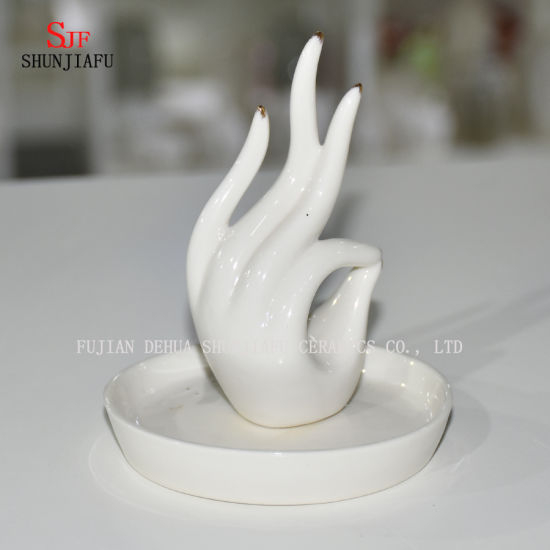 6 PCS / ensemble, supports de bijoux en céramique fine / organisateur de bijoux