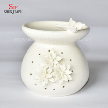 Aroma Lamp Chauffe-bougie chauffe-plat en céramique blanche