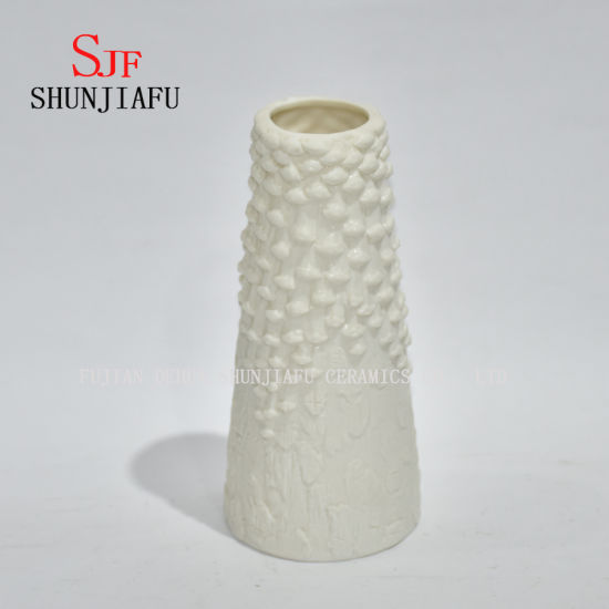 5 pot en céramique moderne de conception de Whitie d'usine, vase de fleur formé par bol décoratif