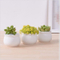 Pot de fleur carré blanc contenant une base