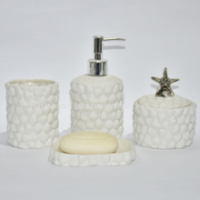 Ensemble d'accessoires de salle de bain en céramique blanche