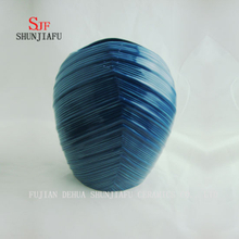 Vase en céramique Blue Water Lines, 2 tailles / a