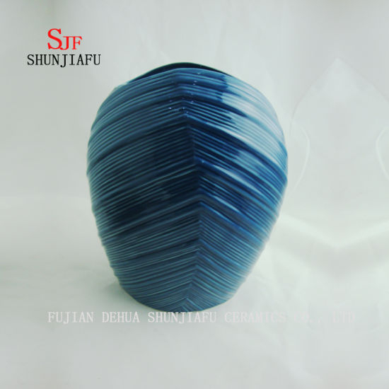Vase en céramique Blue Water Lines, 2 tailles / a