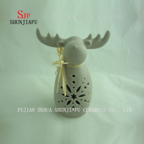 Chambre à coucher blanche d'éclairage d'art décoratif de tête de cerf mignon, céramique / a