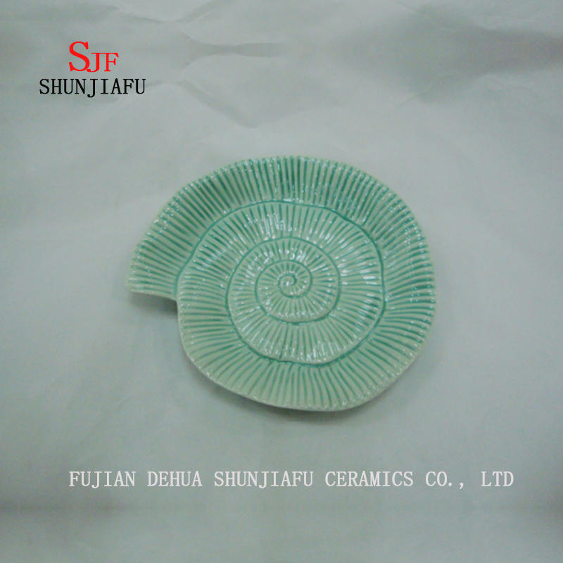 Plats &agrave; poisson en c&eacute;ramique Assiettes &agrave; d&icirc;ner polyvalentes - S&eacute;rie Ocean