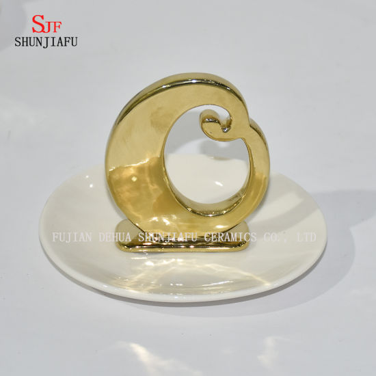 Lettres Forme Bijoux Affichage Collier Boucle D'oreille Bracelet Titulaire Organisateur Rack Tour Galvanoplastie Céramique