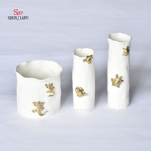 Ensemble de vases en céramique à motifs d'animaux - Assortiment de vases à fleurs