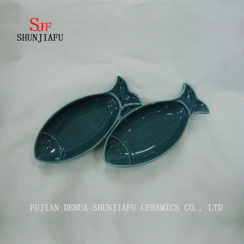 Stock Show 3PCS plaques en c&eacute;ramique polyvalentes R, soucoupes en porcelaine multicolore bol ensemble de vaisselle pour vinaigre / salade sauce soja / Wasabi / Chili Oil-Ocean Series