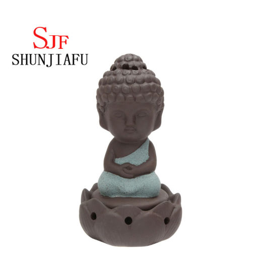 La décoration de la maison artisanale de brûleur d'encens en céramique Little Monk