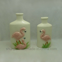 Flamingos Pantter Vase en céramique émaillée