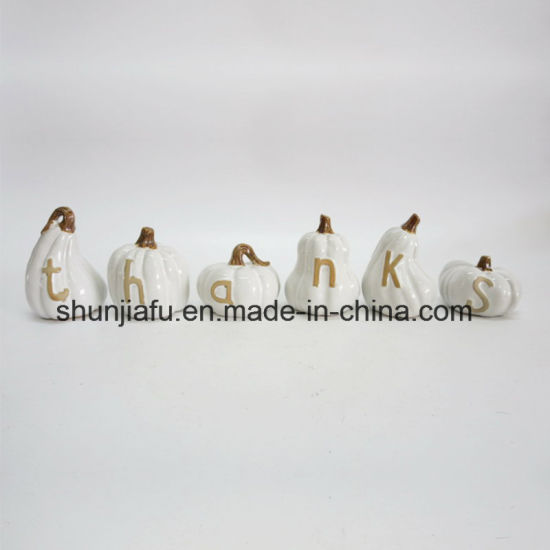 Lettres forme figurine citrouille d'Halloween en céramique pour la décoration