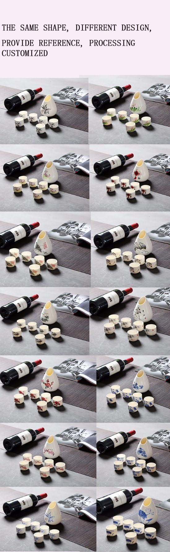 Bone Chine Coupe / vin en c&eacute;ramique; Coupe avec impression.