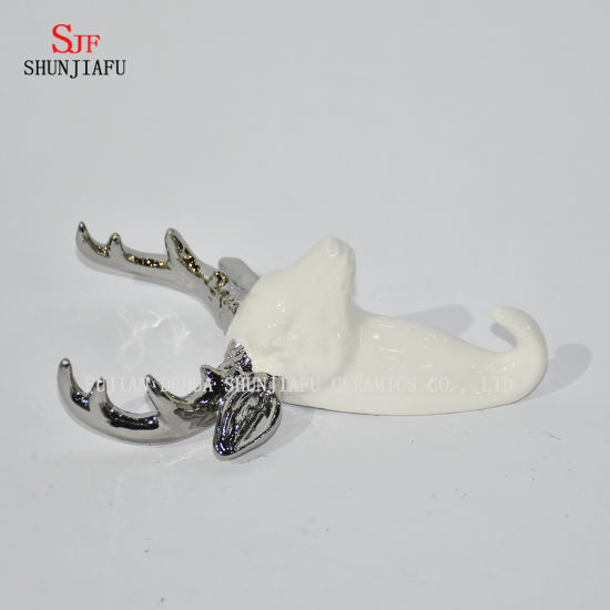 Décoration en céramique de décor de mur de tête de cerf de taxidermie / corne d'antilope de galvanoplastie