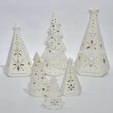 Bougeoir d'arbre de Noël en céramique blanche / cadeau de Noël / cadeau de Noël