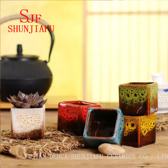 Pot de fleur en céramique de décoration à la maison avec une couleur différente