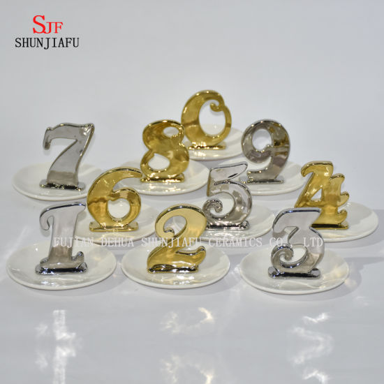 Lettres Forme Bijoux Affichage Collier Boucle D'oreille Bracelet Titulaire Organisateur Rack Tour Galvanoplastie Céramique