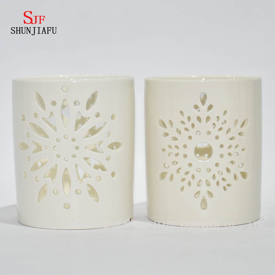 Photophore en c&eacute;ramique bougeoir bougeoir pour bougies chauffe-plat sculpt&eacute; &agrave; la machine / a