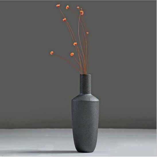 Articles d'ameublement d'ornement de ménage de vase noir en céramique