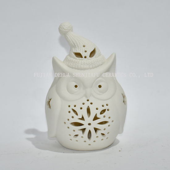 Nouveau design, un hibou avec un chapeau de Noël / bougeoir / cadeau charistmas