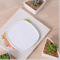 Pot de fleurs en céramique blanche avec assiettes froides assorties à base triangulaire