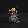 Décor à la maison créatif Le Ganesha en céramique bleue / Statue de Ganesha en céramique encensoir à reflux brûleur d'encens - bleu