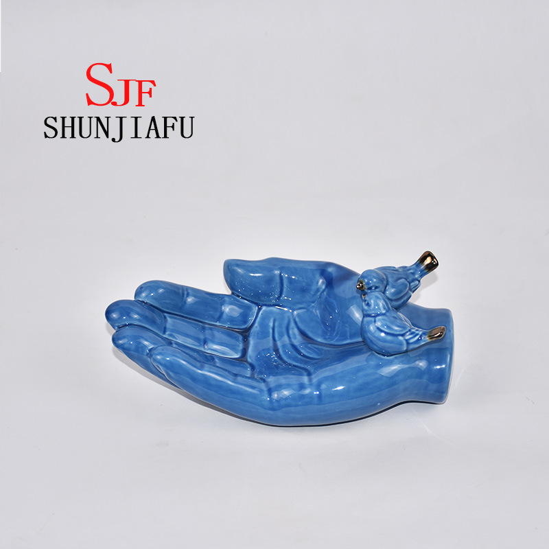 Snack bergamote en c&eacute;ramique ou assiette / plat de fruits pour ustensiles de cuisine (bleu)