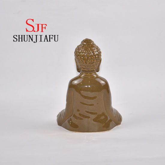 Bouddha assis en céramique pour la décoration de la maison / décoration de bureau