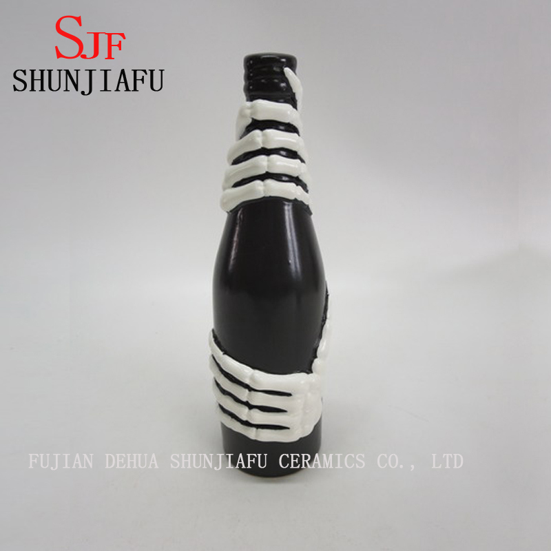 Bouteille d'ornements de cr&acirc;ne de souvenir en c&eacute;ramique