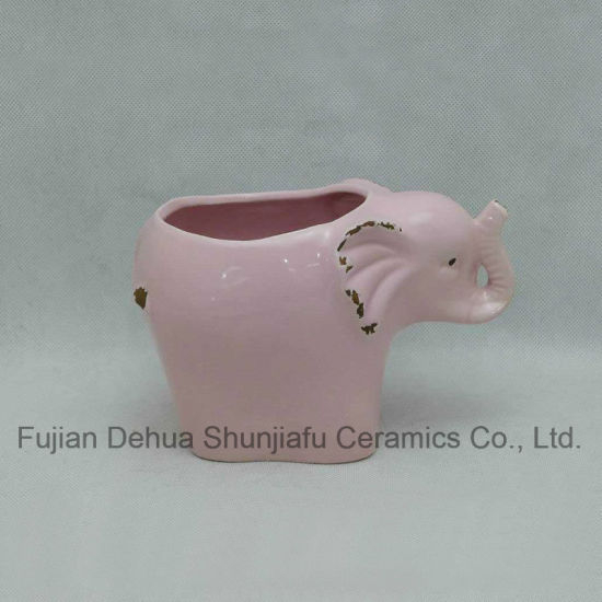 Pot de fleurs de type éléphant en céramique pour la décoration de jardin