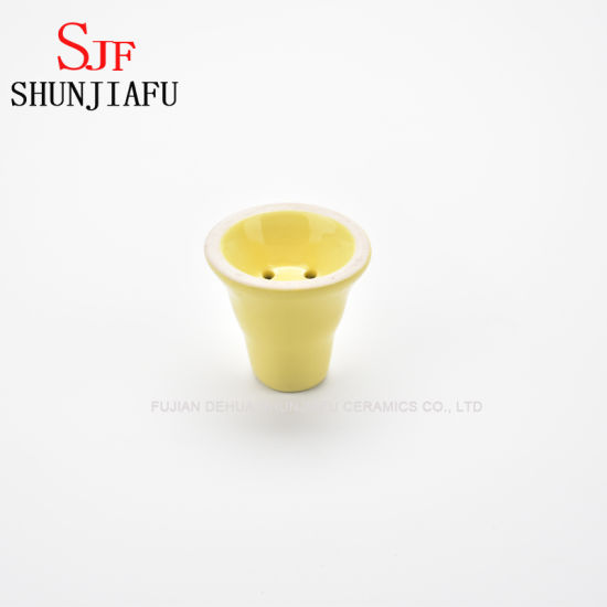 Bol Shisha en céramique jaune pour accessoires de fumer Hooka Narghile