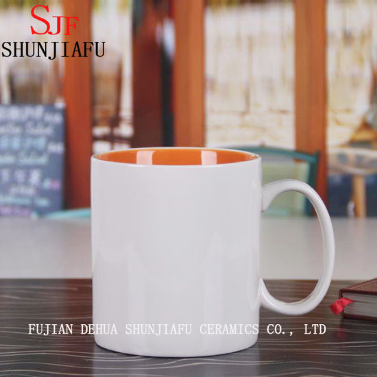 Tasses à café en céramique personnalisées (à l'intérieur coloré)