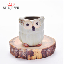 Design personnalisé petit pot de fleur hibou en céramique