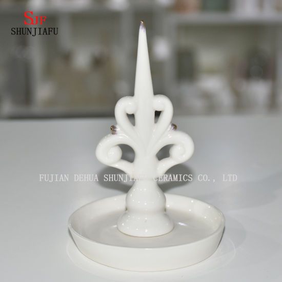 6 PCS / ensemble, supports de bijoux en céramique fine / organisateur de bijoux