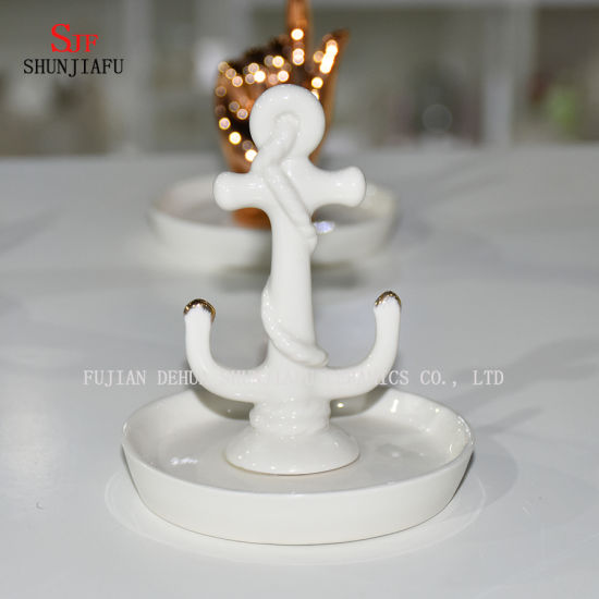 6 PCS / ensemble, supports de bijoux en céramique fine / organisateur de bijoux