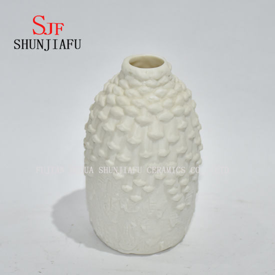 5 pot en céramique moderne de conception de Whitie d'usine, vase de fleur formé par bol décoratif