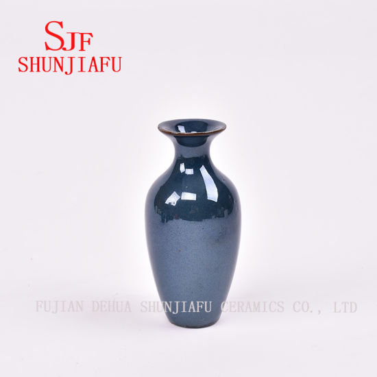 Mini bouteille de fleuret Vases texturés en céramique Vases en grès Bouteille de fleur en saphir