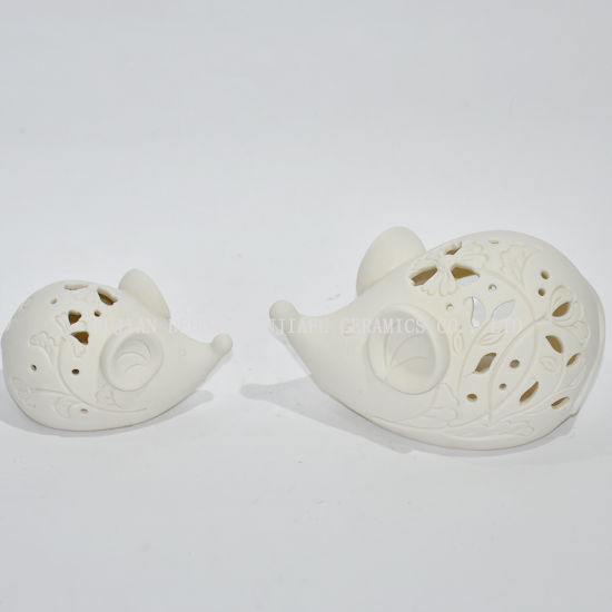 Lanterne de tempête de lumière de thé de conception en céramique de forme de souris - bougeoir / cadeau de Noël