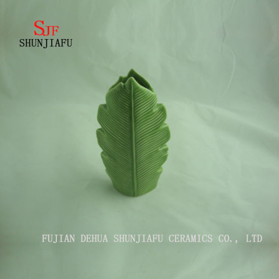 Vase en céramique feuille de bananier vert 3 tailles / C