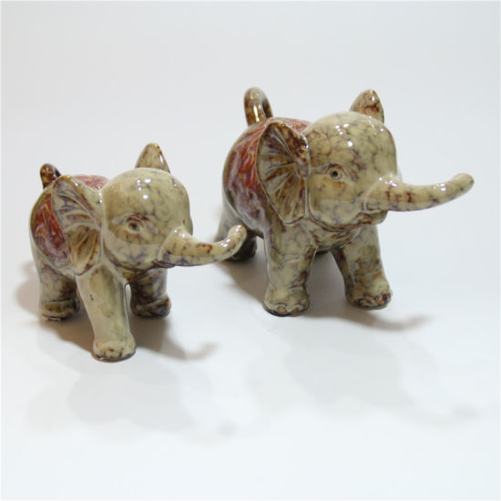 Ameublement de décoration de bureau à domicile d'éléphant animal en céramique
