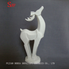 Céramique blanche décoration animaux Figurine Milu cerfs sculptures en porcelaine rennes artisanat noël