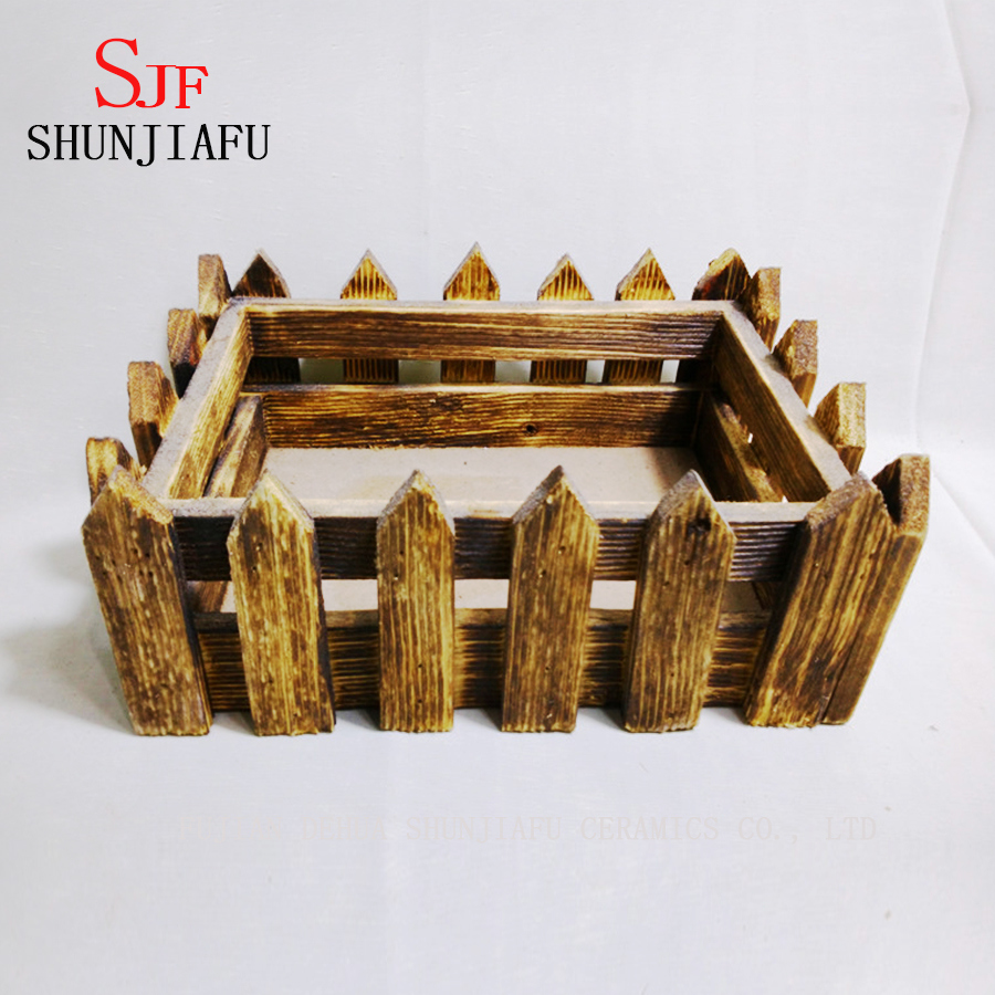 Pot de fleurs en bois flott&eacute; naturel Jardini&egrave;re en bois &eacute;cologique pour plantes succulentes