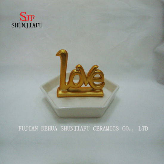 Nouvelle arrivée organisateur de bijoux en céramique plat support artisanat cadeau, support à bijoux